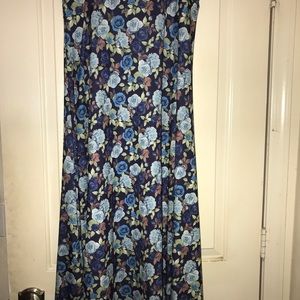 NWOT Large Blue Floral LuLaRoe Maxi Skirt